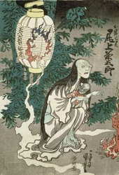 Die Laterne des Geistes von Sifigured O-iwa, Edo-Periode