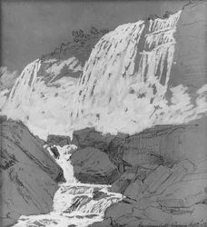Amerikanische Fälle, Niagara, um 1855