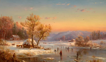 Winterabend auf dem Land