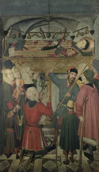 Exorzismus eines besessenen Mannes unter dem Grab von St. Vincent von Saragossa (gest. 304)
