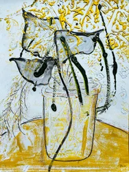 Fleur De Sel Nr. 08 Gold Schwarz Weiß Monotypie, 2021