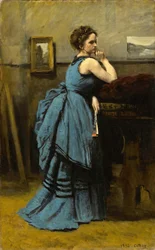 Dame in Blau