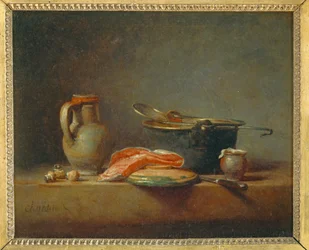 Stillleben mit Kupfertopf