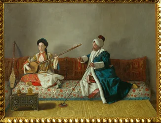 M. Levett und Mlle. Glavany in türkischer Tracht