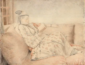 Dame in türkischer Kleidung, lesend