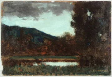Landschaft des Elsass, Dämmerung