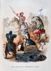 Ibrahim Pascha kämpft gegen die Wahhabiten, Saudi-Arabien, 1811-1818, 1847