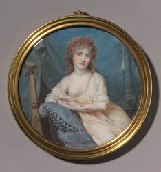 Porträt einer Frau, die auf einem Sofa liegt, ca. 1804