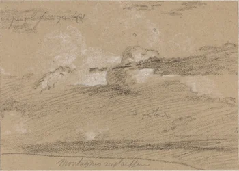 Studie von Wolken über den Bergen