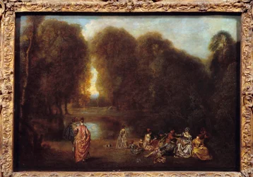 Versammlung in einem Park (Gemälde von Jean Antoine Watteau)