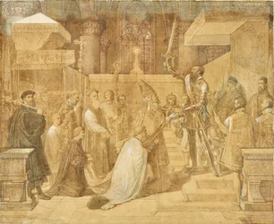 Der Herzog von Alba empfängt den Segen des Papstes in der Kathedrale von Sainte-Gudule, Brüssel