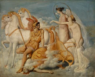 Venus, verletzt von Diomedes, kehrt zum Olymp zurück, ca. 1802