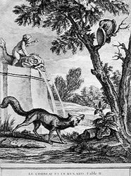 Der Rabe und der Fuchs (Gravur)