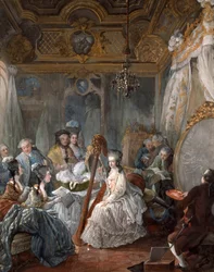 Marie Antoinette spielt Harfe