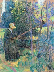 Madame Guillaumin beim Angeln, ca. 1894