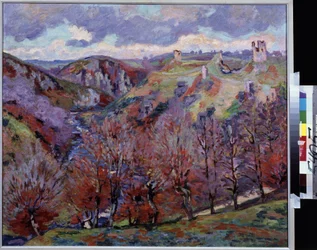 Landschaft mit Ruinen. Gemälde von Jean-Baptiste Armand Guillaumin (1841-1927)
