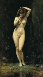 Diana badet am Brunnen