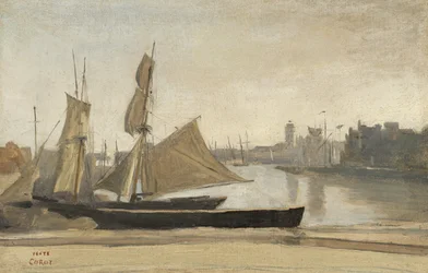 Dunkerque, Fischerboote am Kai festgemacht, ca. 1830