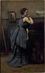 Dame in Blau
