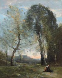Bäuerin sammelt Holz, Italien, ca. 1870-2