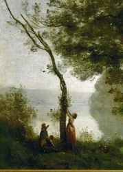 Baum und Frau. Erinnerung an Mortefontaine, Frankreich