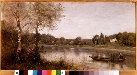 Blick auf den Teich der Stadt Avray (Ville-d