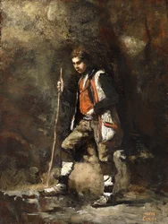 Junger italienischer Junge in den Bergen, ca. 1845-55