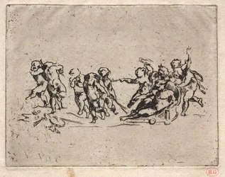 Bacchanal mit Kindern und Wagen