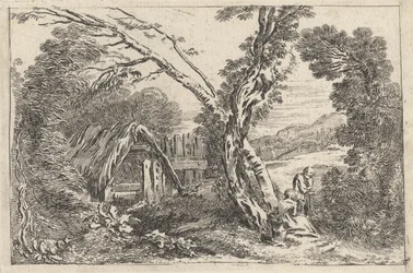 Mann und Frau beim Graben, Platte aus "Ein neues Buch der Landschaften", 1637