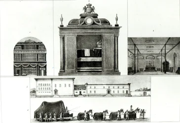 Begräbnisprozession und Denkmal von Kaiser Leopold, aus 