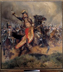 Napoleonische Kriege: Der letzte Posten von General Antoine Charles Graf von Lasalle, gefallen bei Wagram am 6. Juli