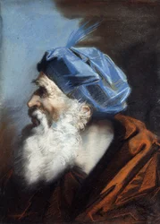 Ein Kopf von Joseph von Arimathäa, nach links blickend