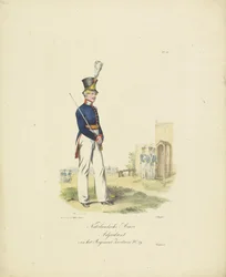 Adjutant des Schweizer Regiments, 1820-1825 (Militärische Kostüme des Königreichs der Niederlande)