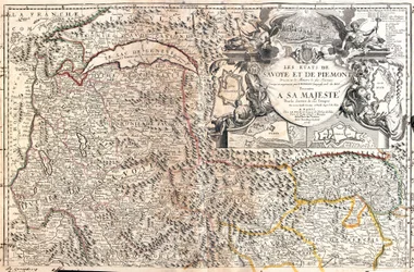 Karte von Savoyen und Piemont (Italien)
