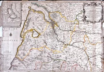 Karte des Gebiets um Bordeaux (Frankreich)