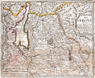 Karte des Gebiets von Verona (Venetien, Italien)