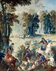 Jagd von Ludwig XV. Wandteppich von Jean Baptiste Oudry (1686-1755)