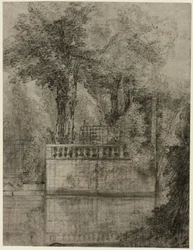 Gitterwerk und Spiegelbecken in Arcueil