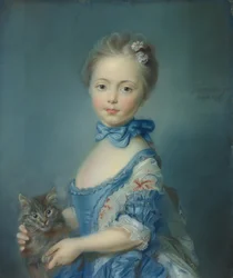 Ein Mädchen mit einem Kätzchen