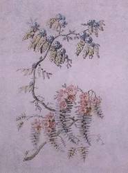 Dekorative Studie von Blumen und Beeren