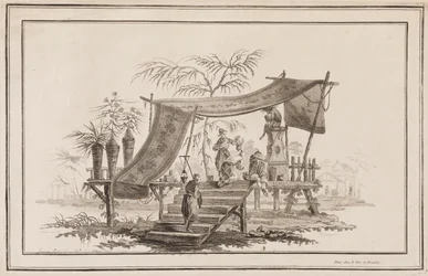 Figuren, die Treppen zum Altar hinaufsteigen