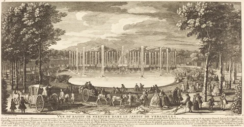 Blick auf das Neptunbecken im Garten von Versailles