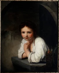 Porträt eines Mädchens am Fenster, 18. Jahrhundert, Musée des Beaux-Arts, Orléans