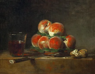 Korb mit Pfirsichen