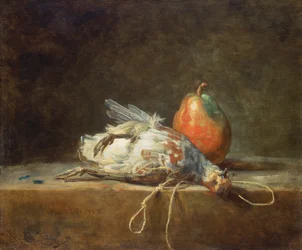 Stillleben mit Rebhuhn und Birne, 1748