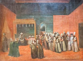 Sultan Ahmed III. empfängt einen europäischen Botschafter, ca. 1725