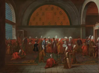Das Mahl zu Ehren des Botschafters Cornelis Calkoen