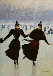 Die Schlittschuhläuferinnen, um 1890