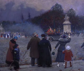 Die deutsche Flagge zu Les Invalides gebracht, ca. 1914