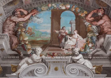 Eines der einundvierzig Tafeln mit Szenen, die die Ereignisse des Bacchus erzählen